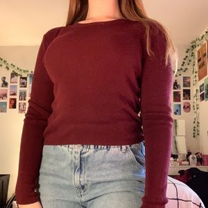 thin red sweater